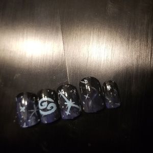 Cancer zodiac star constellation glue on nails